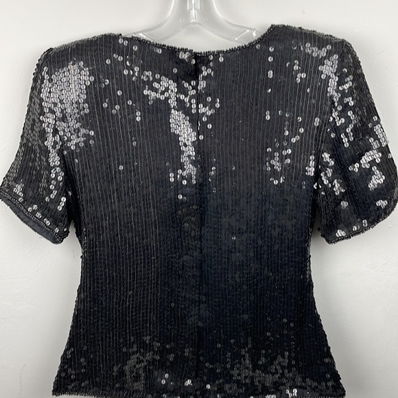 33 Vintage 80’s 90’s Stenay Made India Silk Sequin Beaded ZipUp Back Blouse NWT - Picture 4 of 16